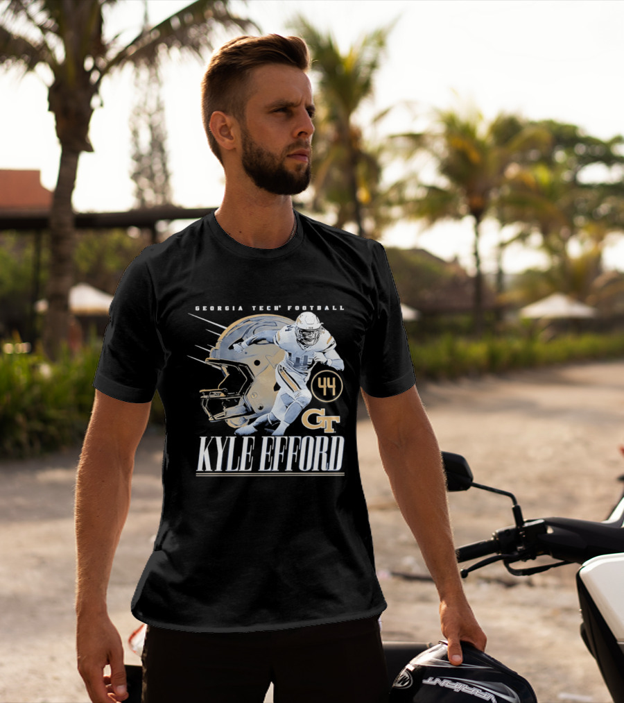 Georgia Tech Football Kyle Efford 44 GT Helmet T-Shirt