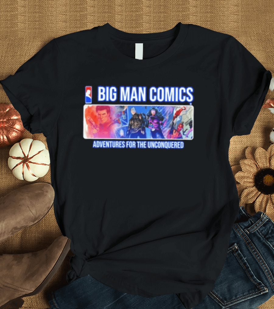 Big Man Comics Adventures For The Unconquered Dean Cain Action Heroes T-Shirt