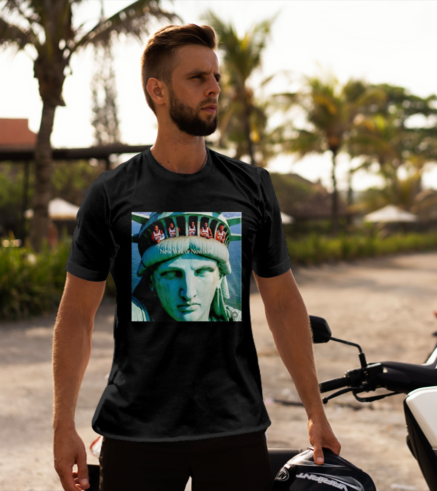 New York Knicks Jalen Brunson Karl Anthony Towns OG Anunoby Mikal Bridges Josh Hart Statue Of Liberty New York Or Nowhere T-Shirt