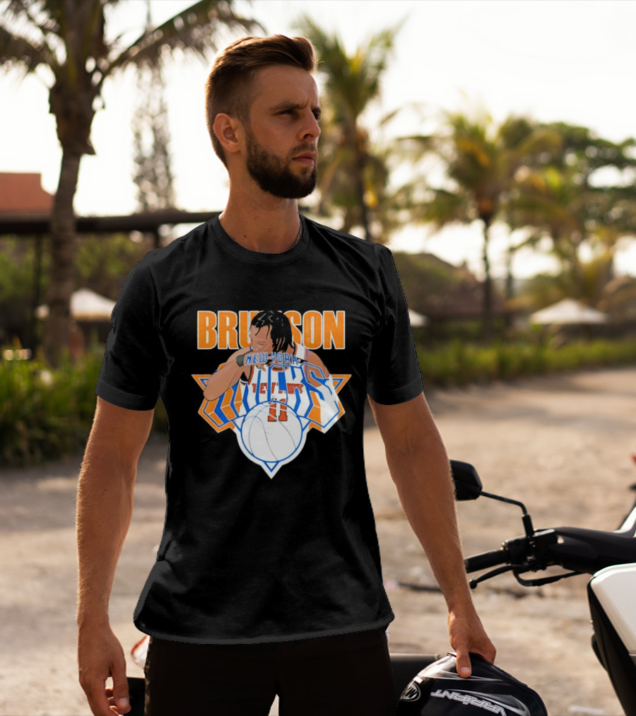 Jalen Brunson New York Knicks 11 Caricature Basketball T-Shirt