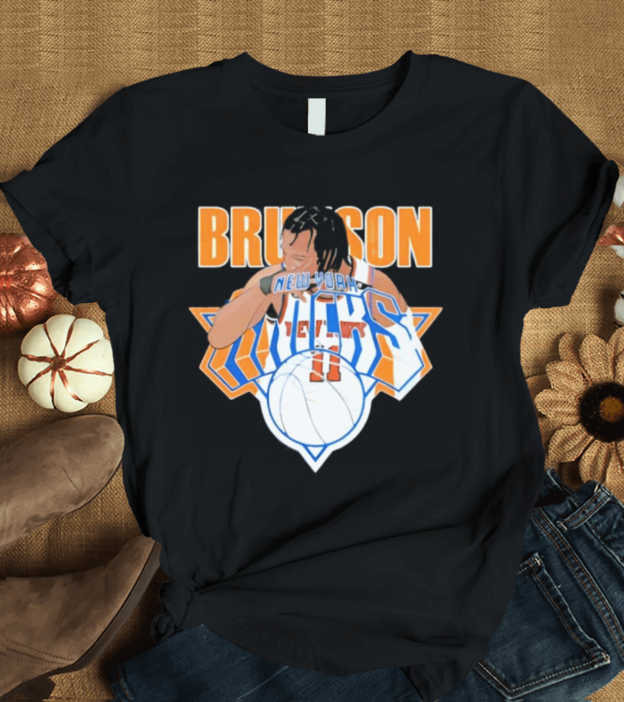 Jalen Brunson New York Knicks 11 Caricature Basketball T-Shirt