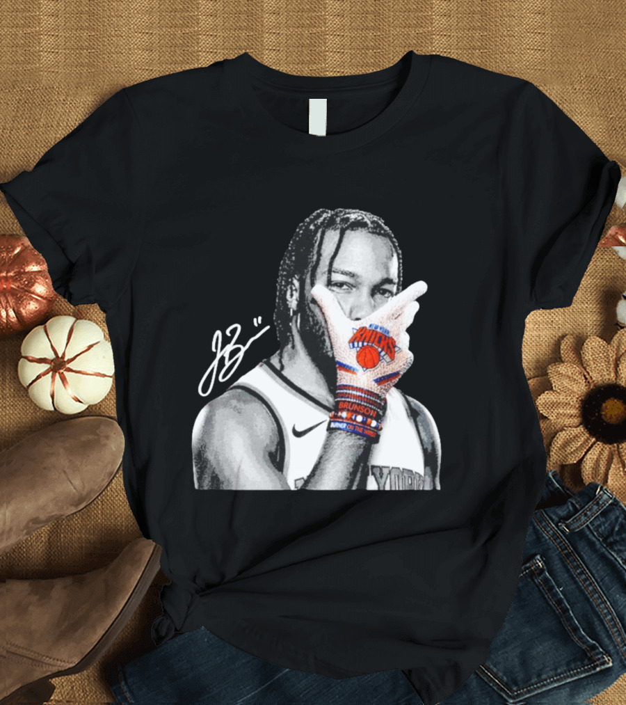 Jalen Brunson New York Knicks Burner Of The Year MJ Glove Pose T-Shirt