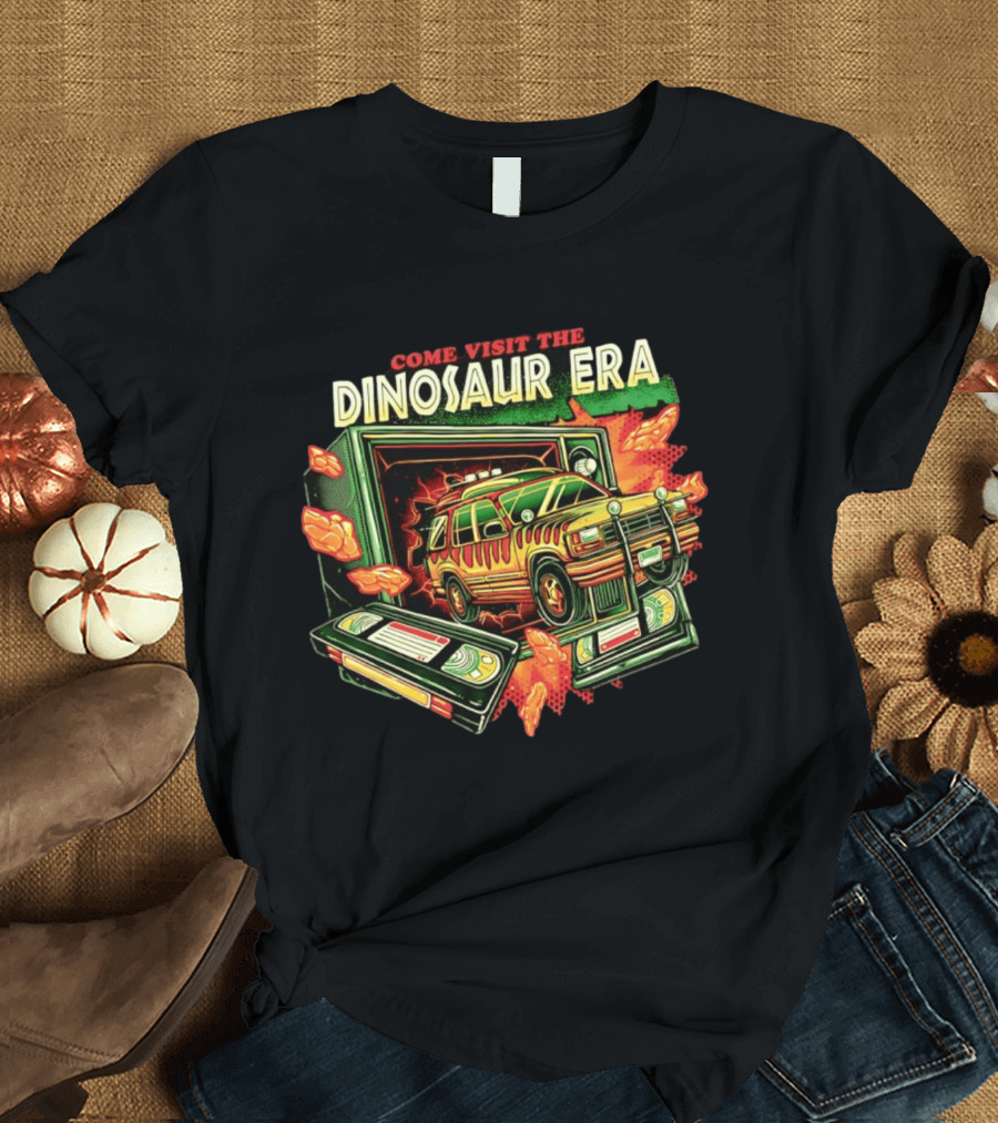 Come Visit The Dinosaur Era Jurassic Park Ford Explorer 90s Movie VHS Adventure T-Shirt