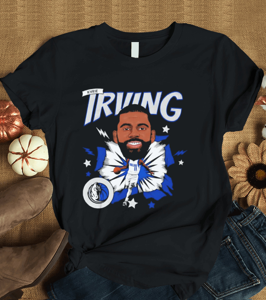 Kyrie Irving Dallas Mavericks NBA Number 11 Player Starburst T-Shirt