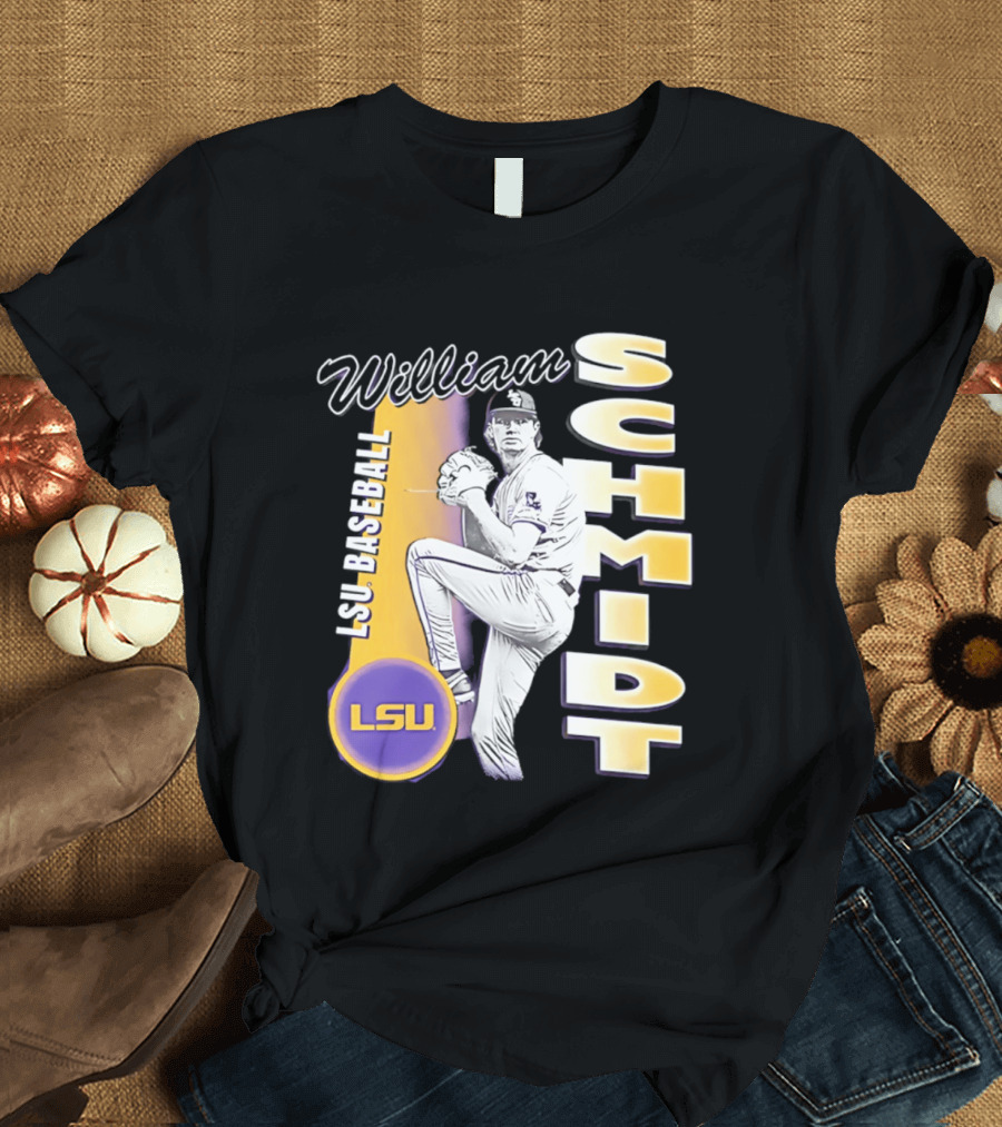LSU Baseball William Schmidt Pitching Pose T-Shirt