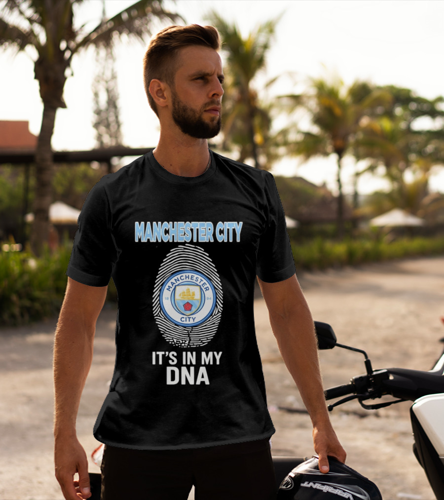 Manchester City Crest Fingerprint It's In My DNA T-Shirt