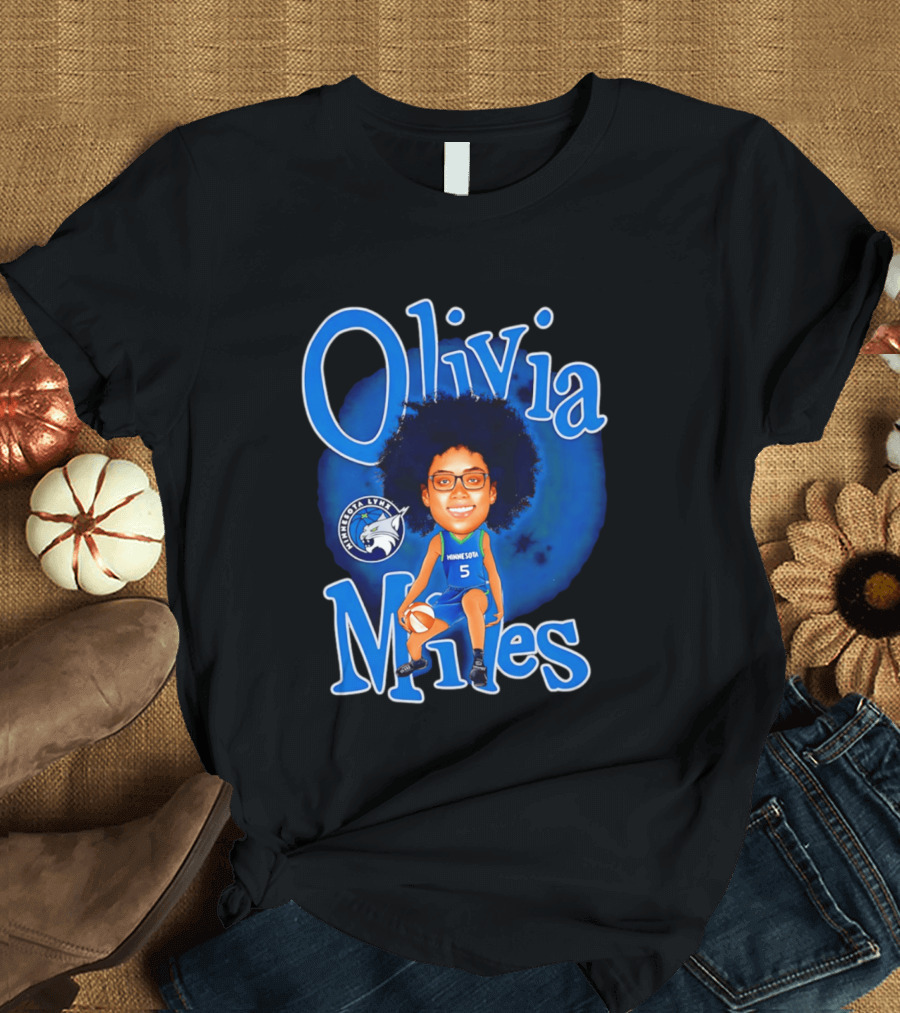 Olivia Miles Minnesota Lynx Basketball Player Caricature T-Shirt