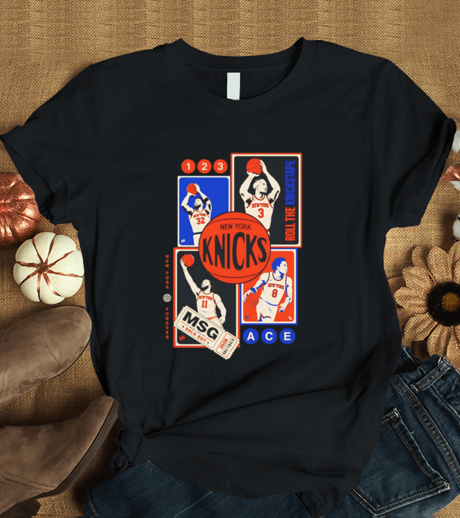 New York Knicks Roll The Knickstape MSG Ace 123 T-Shirt