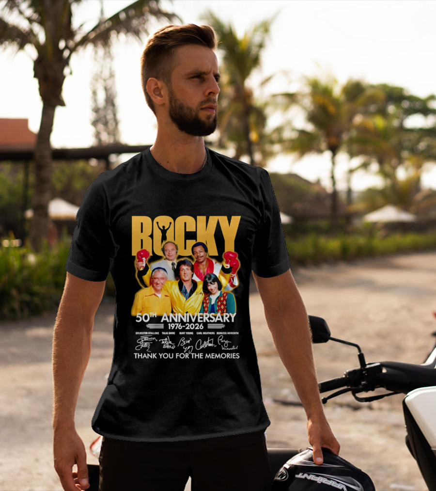 Rocky 50th Anniversary 1976 2026 Thank You For The Memories Celebrating Iconic Movie Legends T-Shirt