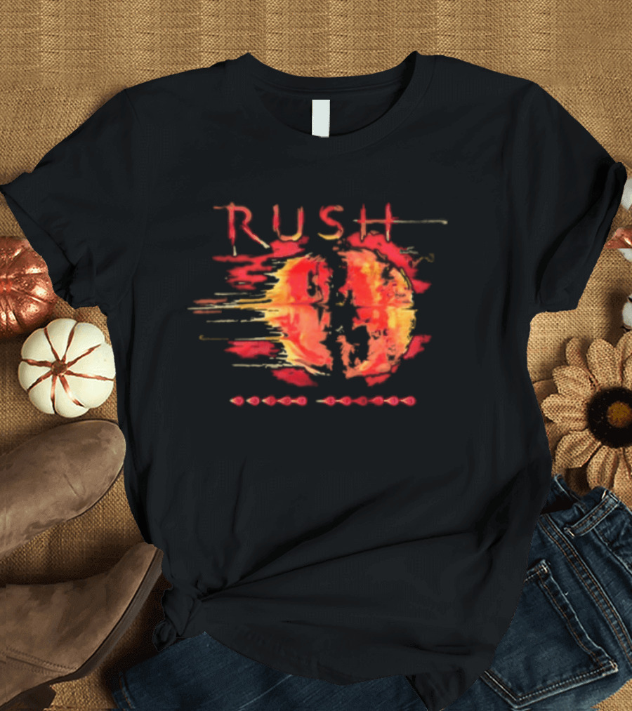 Rush Vapor Trails 2002 Tour Red And Orange Abstract Brushstroke T-Shirt