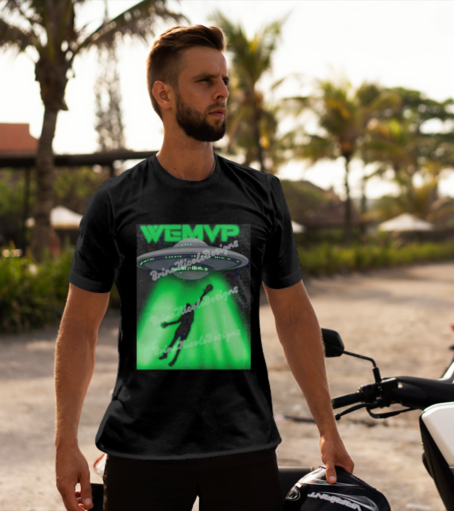 WEMVP Victor Wembanyama UFO Alien Abduction Basketball Player T-Shirt