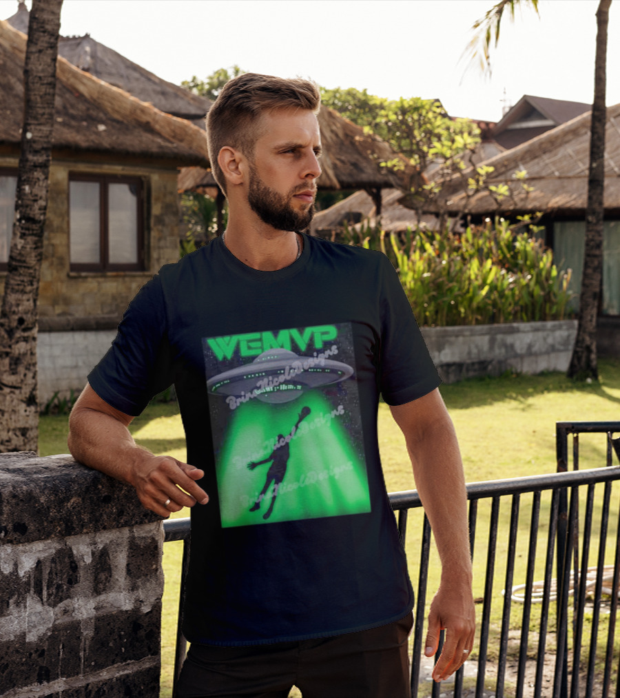 WEMVP Victor Wembanyama UFO Alien Abduction Basketball Player T-Shirt