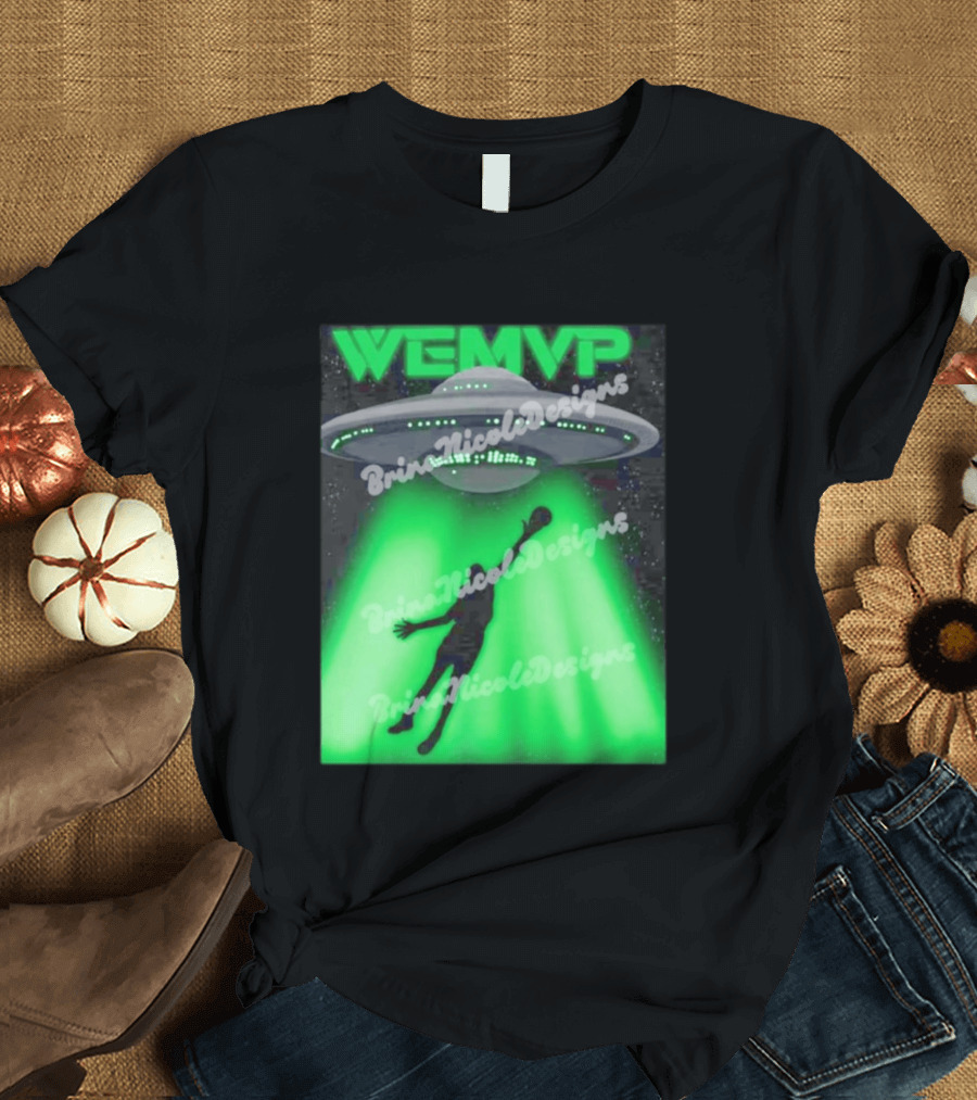 WEMVP Victor Wembanyama UFO Alien Abduction Basketball Player T-Shirt