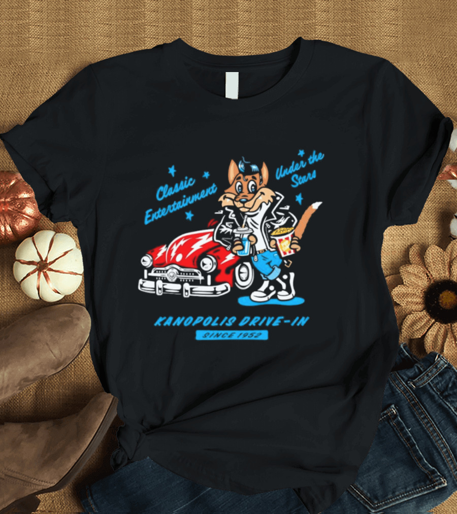 Kanopolis Drive In Wolf Classic Entertainment Under The Stars Since 1952 T-Shirt