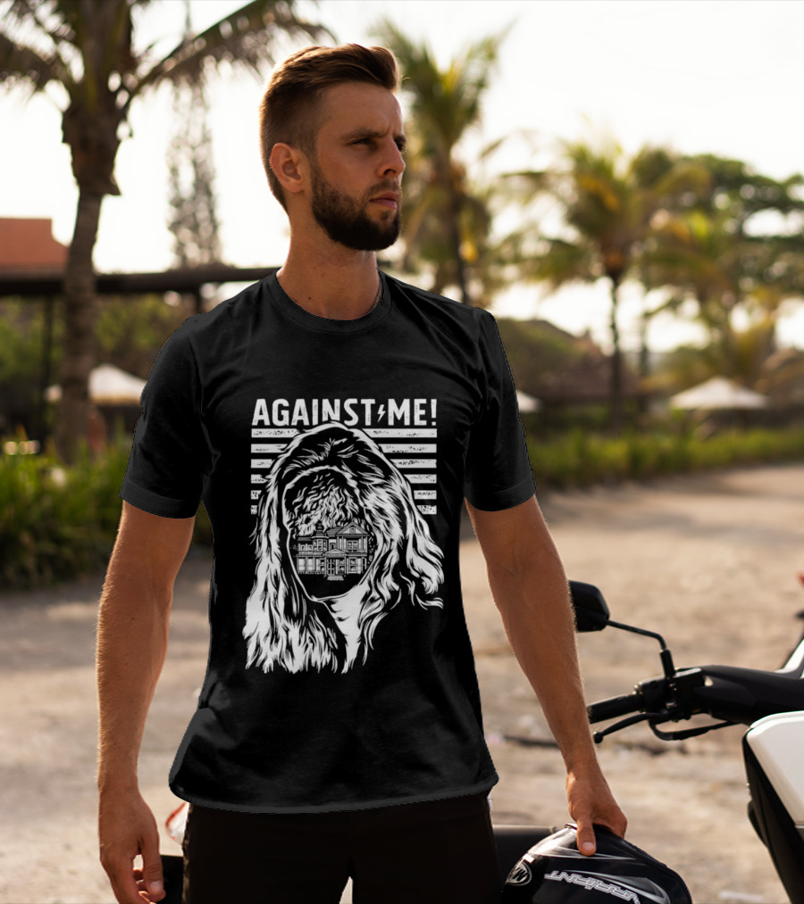 Against Me Punk Rock Gorilla Silhouette Stripes T-Shirt