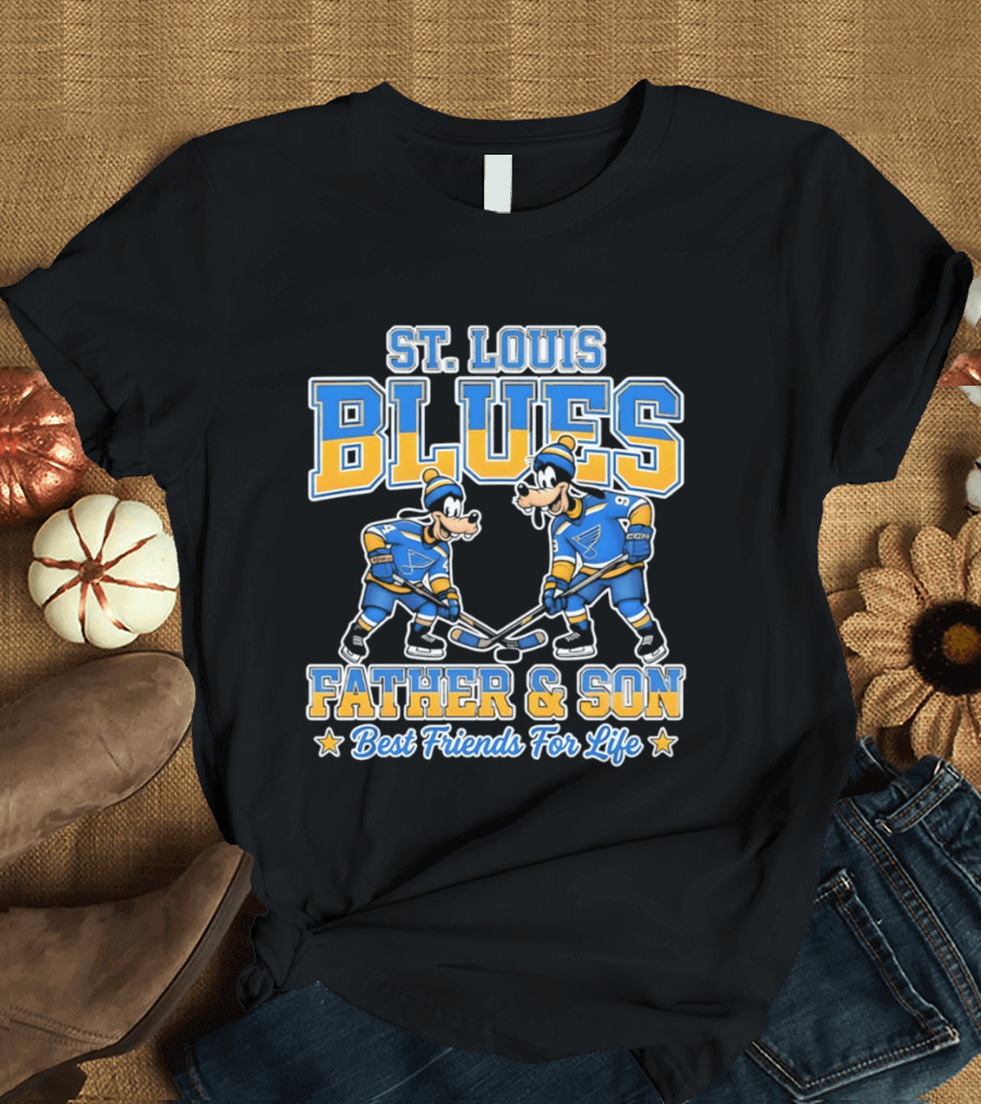 St. Louis Blues Disney Goofy Father & Son Best Friends For Life T-Shirt