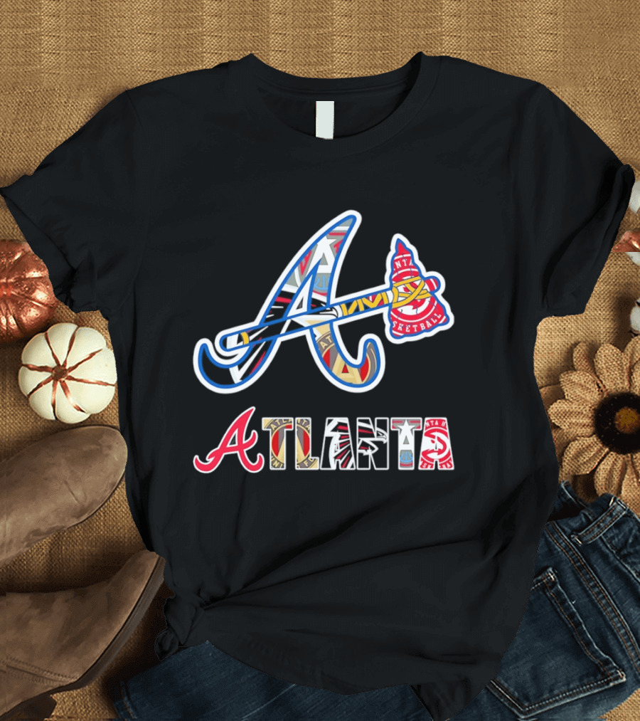 ATL Braves Falcons Hawks United Atlanta Major Sports Team Mashup T-Shirt