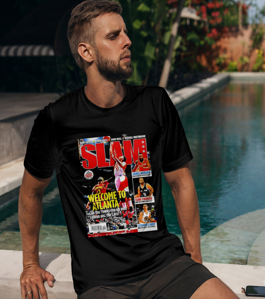 NBA SLAM Welcome To Atlanta Playoff Blowout James Harden Tony Parker Stephen Curry T-Shirt