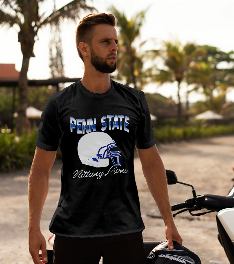 Penn State Nittany Lions Air Brush Helmet Dyme Lyfe Mens T-Shirt