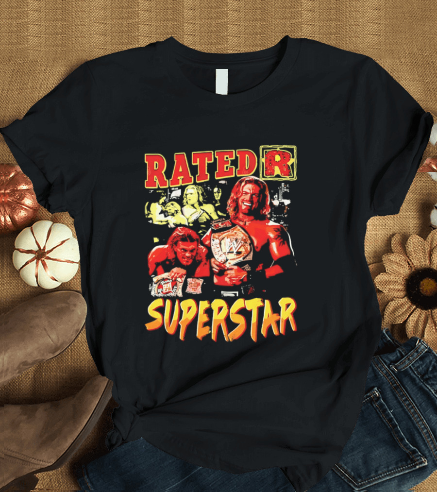 Rated R Superstar WWE Champion Edge Title Belt Wrestler T-Shirt