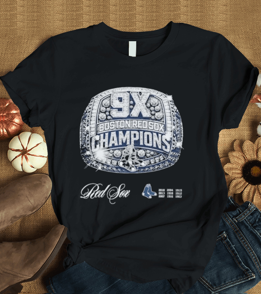 Boston Red Sox 9X Champions Ring T-Shirt