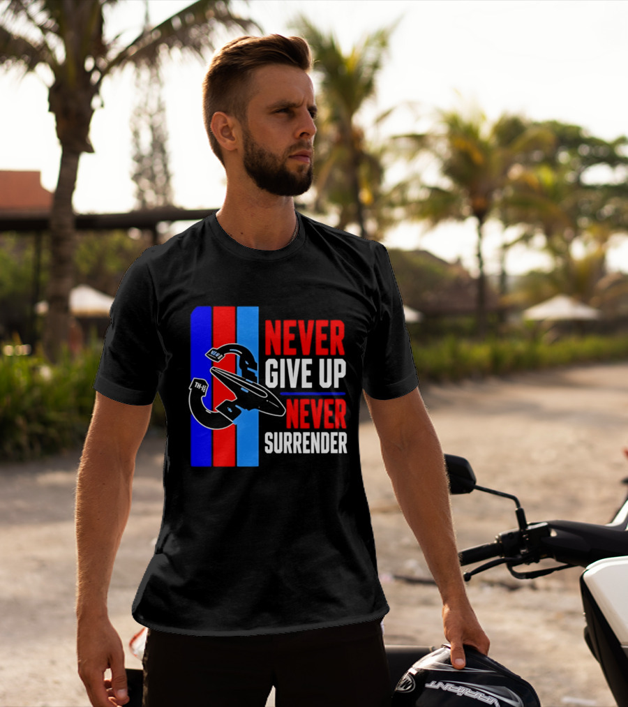 Galaxy Quest Never Give Up Never Surrender NSEA Protector Starship T-Shirt