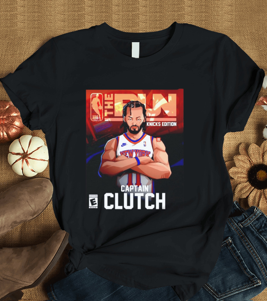 Jalen Brunson New York Knicks Edition The Run Captain Clutch NBA T-Shirt