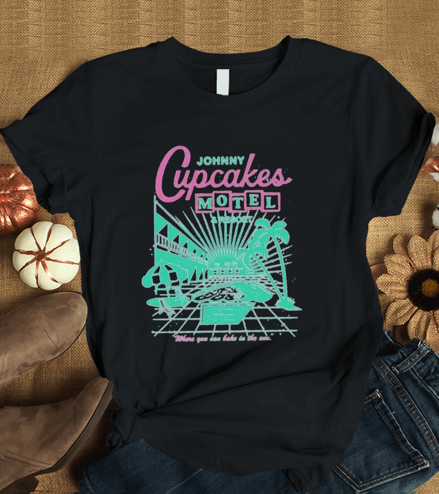 Johnny Cupcakes Motel Retro Resort Poolside Vibes Bake In The Sun Experience T-Shirt
