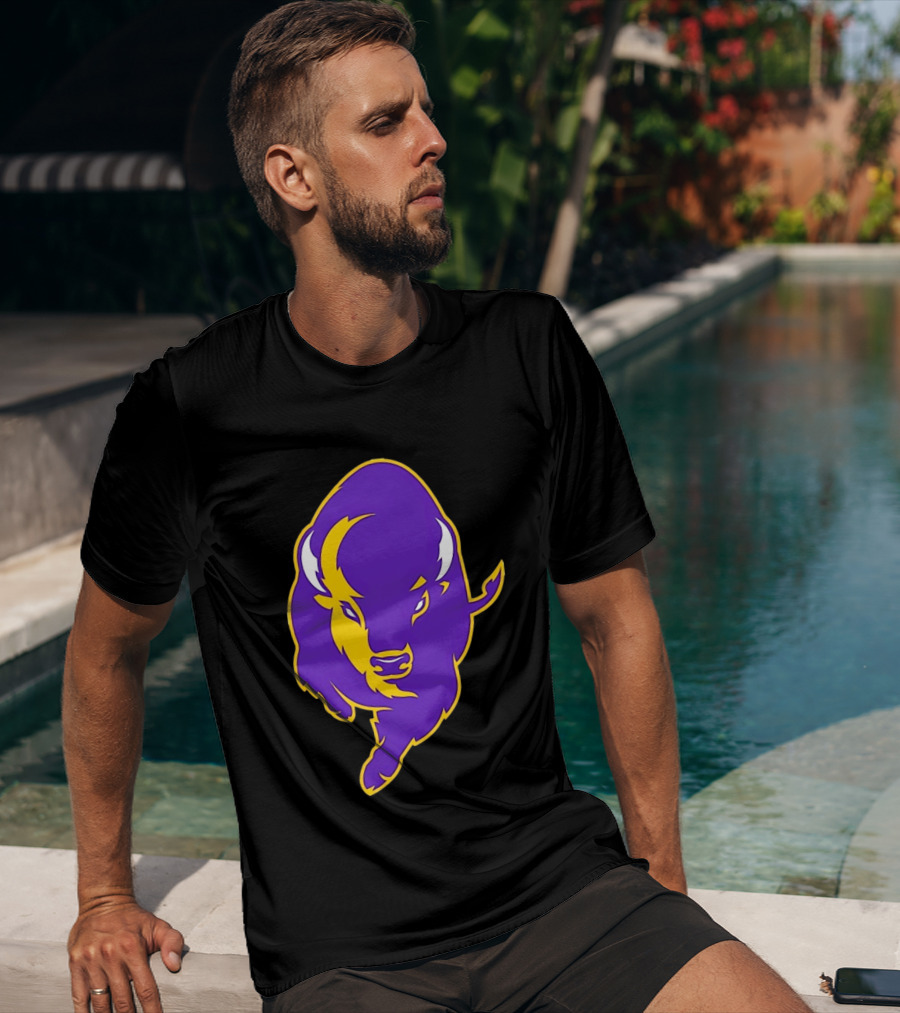 Lipscomb Bisons Purple And Yellow Charging Bison T-Shirt