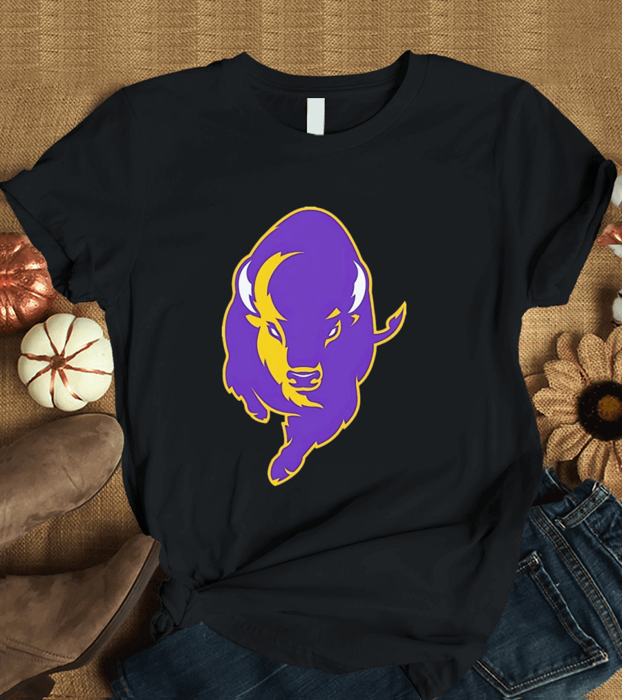 Lipscomb Bisons Purple And Yellow Charging Bison T-Shirt