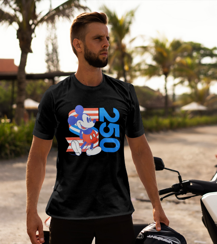 Mickey Mouse Disney 250 Celebration American Flag T-Shirt
