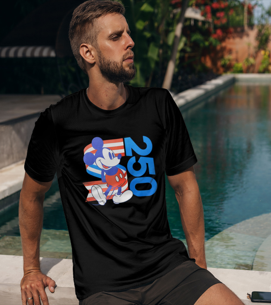 Mickey Mouse Disney 250 Celebration American Flag T-Shirt