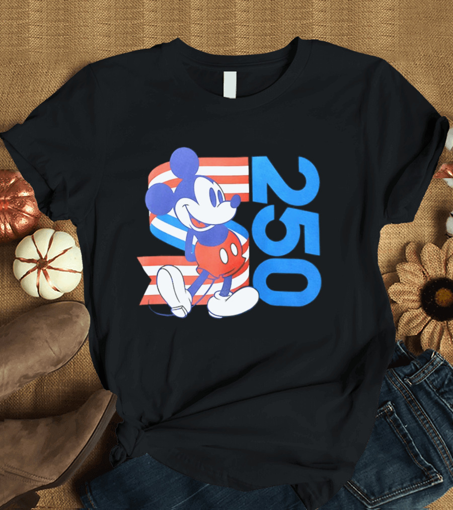 Mickey Mouse Disney 250 Celebration American Flag T-Shirt