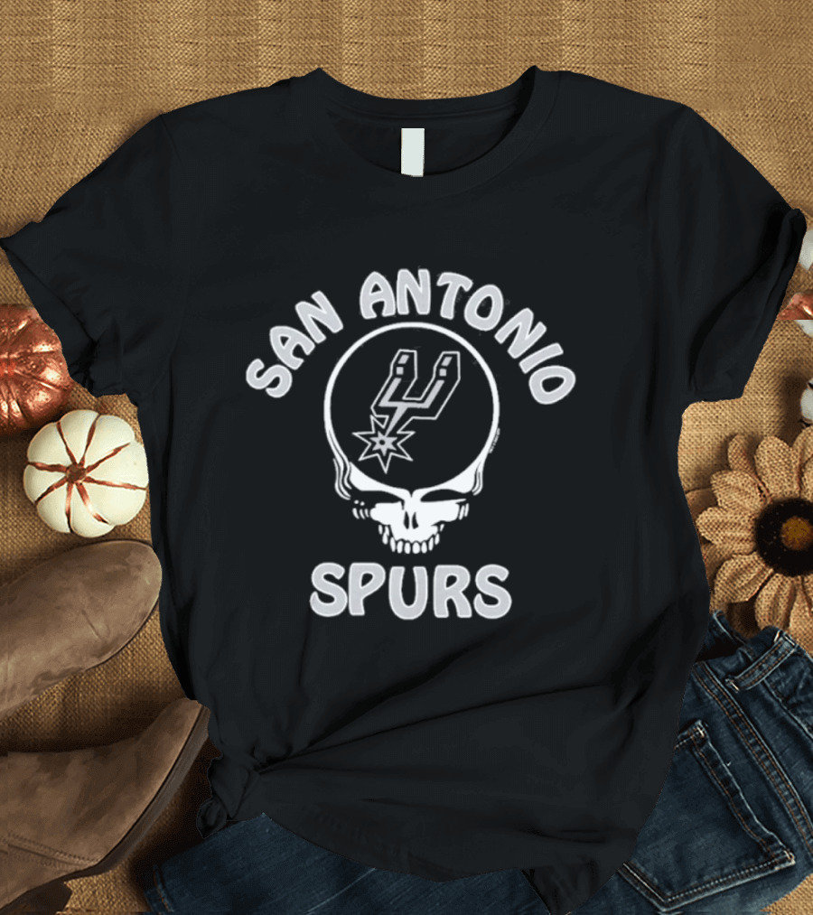 San Antonio Spurs Grateful Dead Homage Charcoal T-Shirt