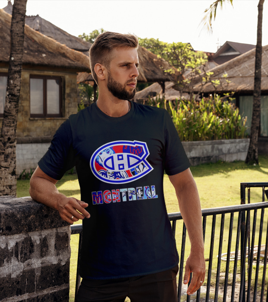 Montreal Canadiens And Sports Teams Emblem Montage T-Shirt
