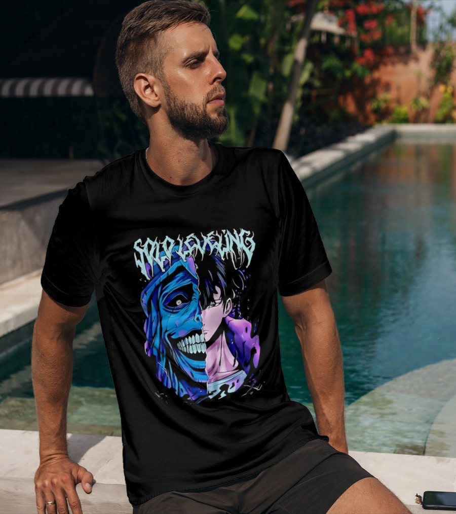 Solo Leveling Split Face Cotton Anime T-Shirt