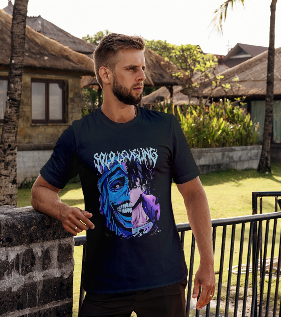 Solo Leveling Split Face Cotton Anime T-Shirt