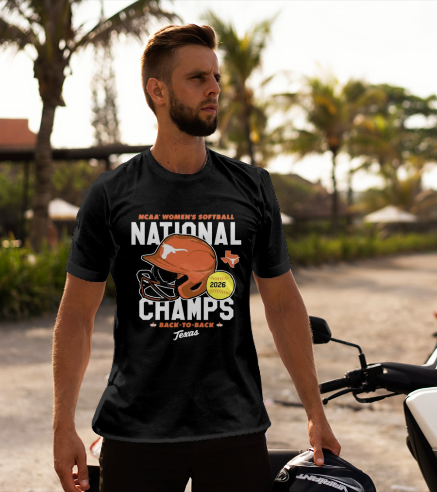 Texas Longhorns 2026 NCAA Women's Softball National Champs Back To Back Team T-Shirt