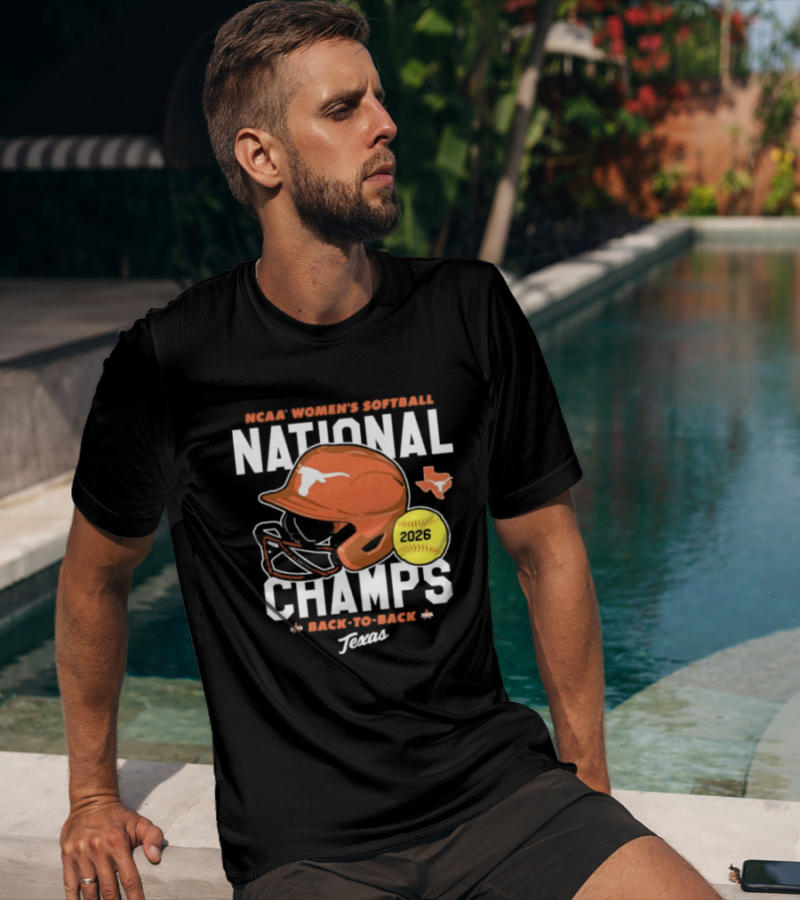 Texas Longhorns 2026 NCAA Women's Softball National Champs Back To Back Team T-Shirt