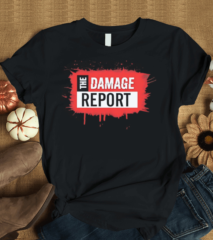 The Damage Report Media News Political Commentary Program Branding T-Shirt