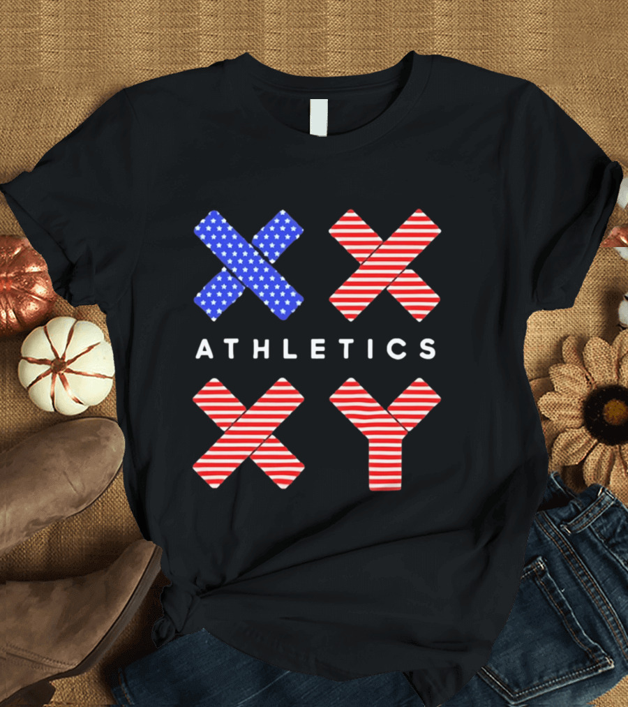Athletics USA Flag Patterned XX XY T-Shirt