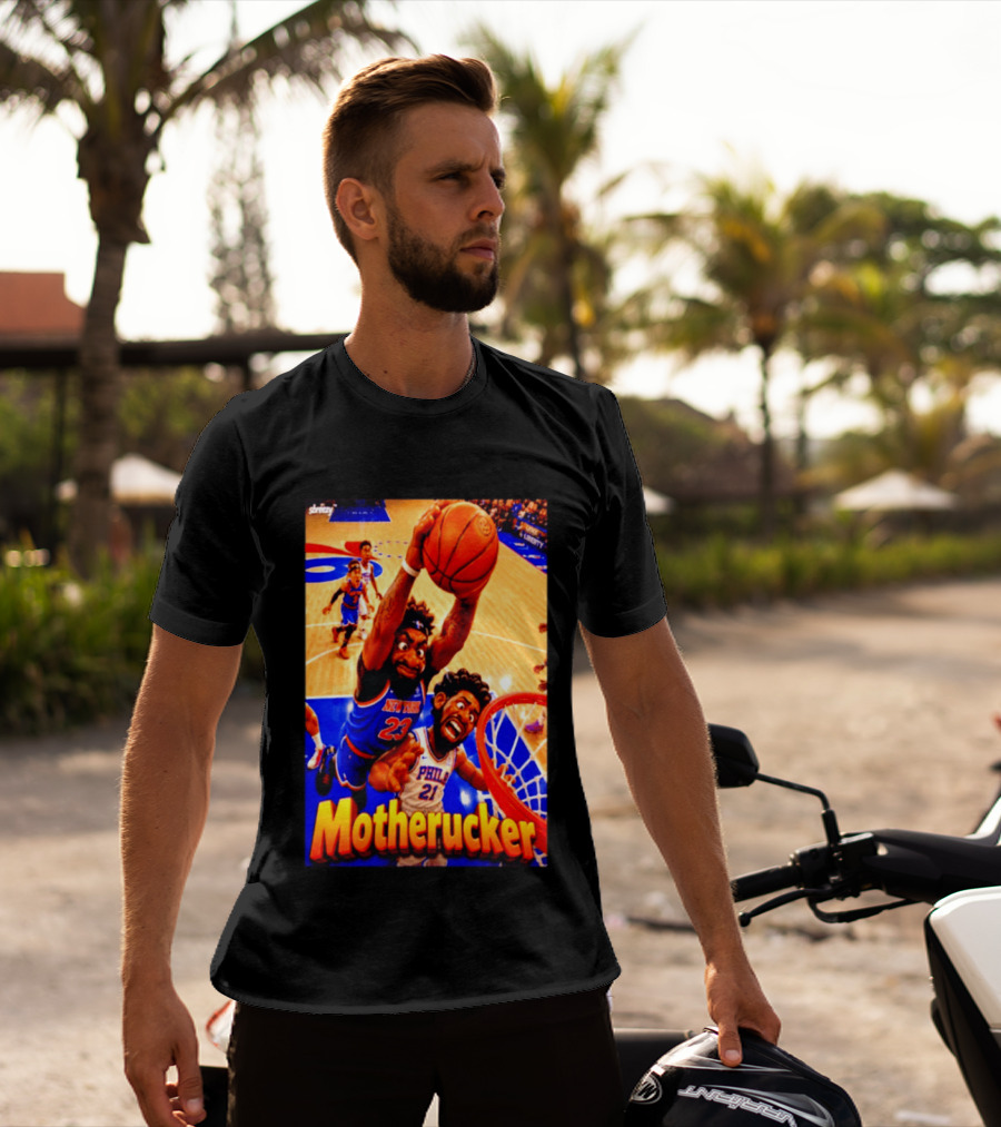 Motherucker New York 23 Vs Philly 21 Basketball Caricature T-Shirt