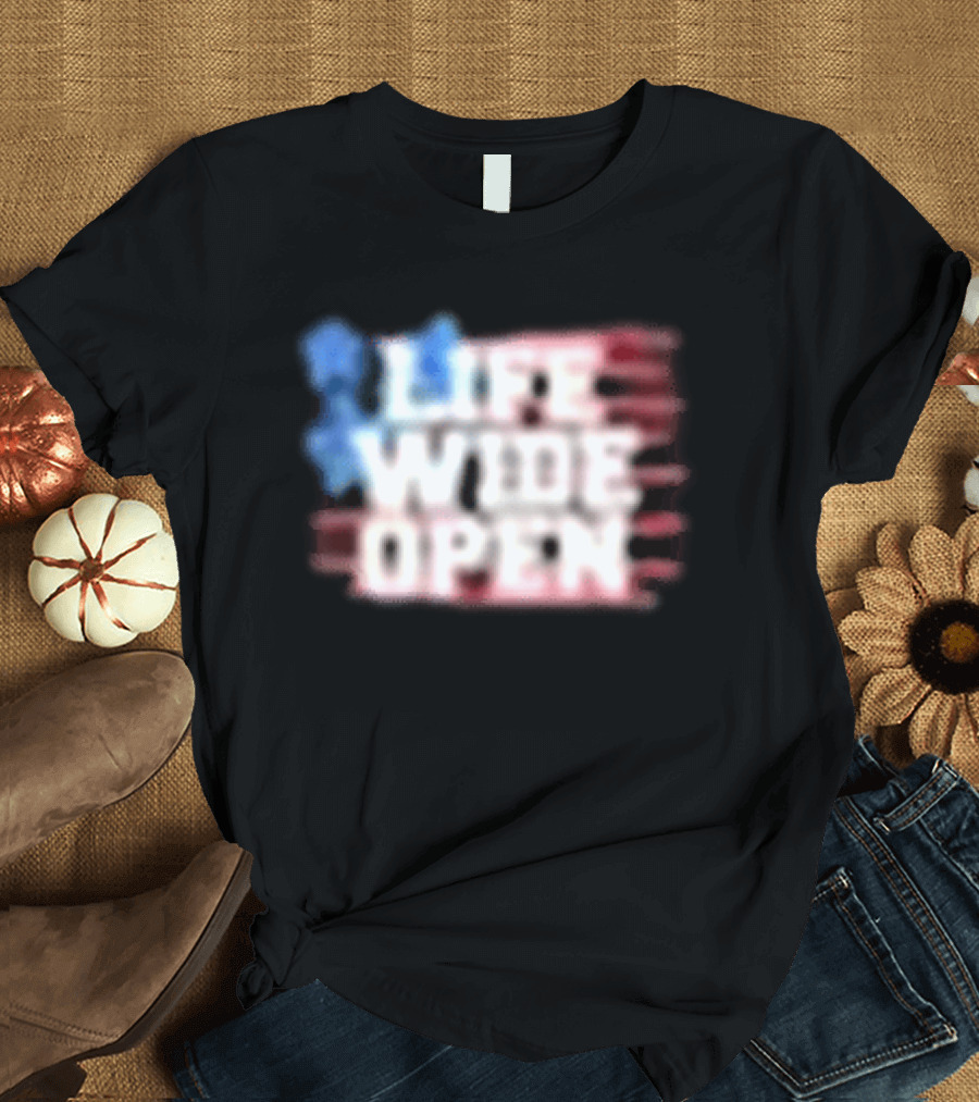 Cboystv Life Wide Open Patriotic Stars T-Shirt
