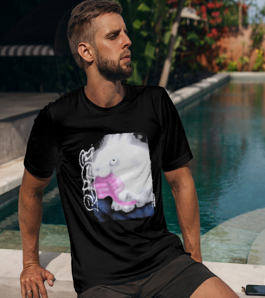 Flatspot Polar Rabbit With Pink Ribbon T-Shirt