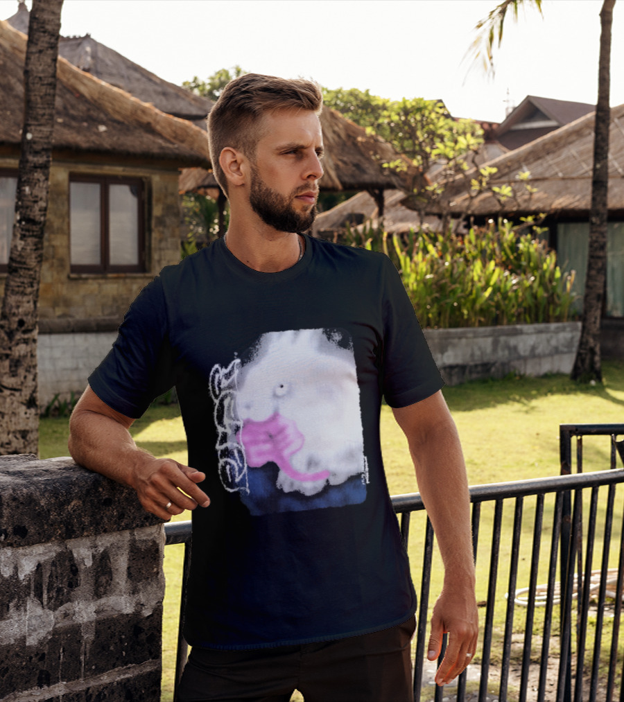 Flatspot Polar Rabbit With Pink Ribbon T-Shirt