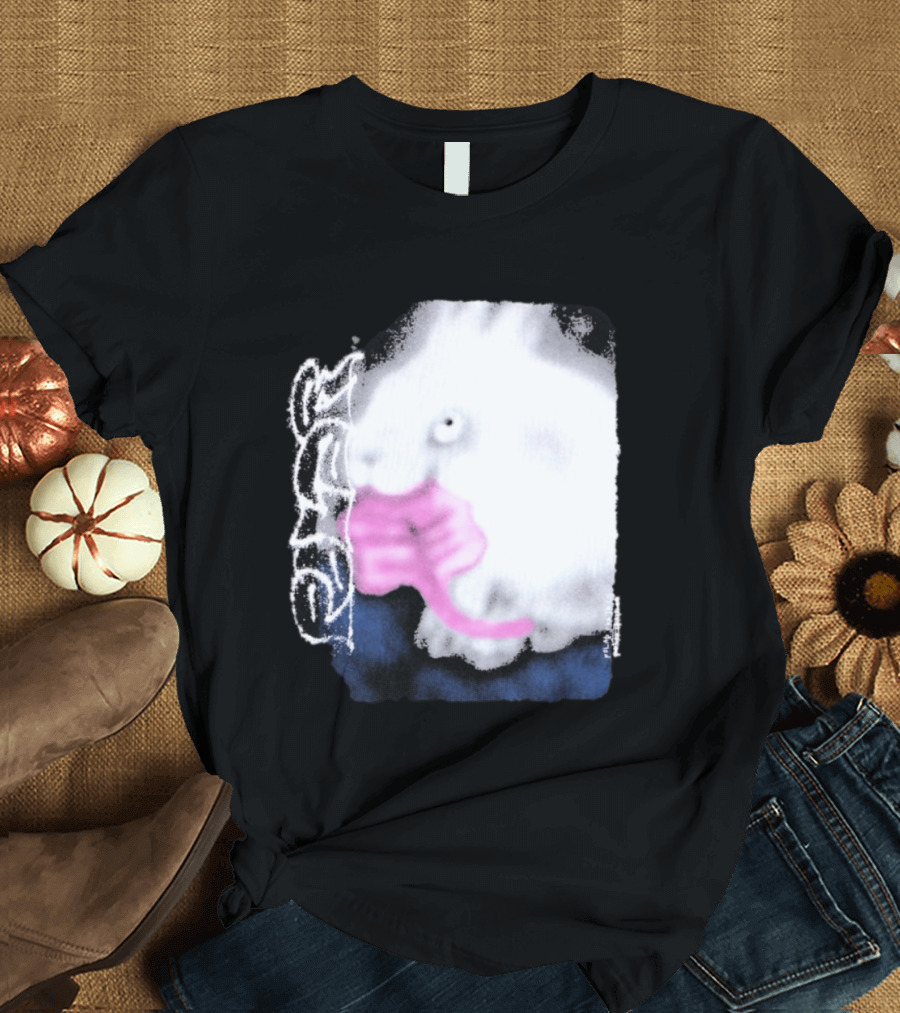 Flatspot Polar Rabbit With Pink Ribbon T-Shirt