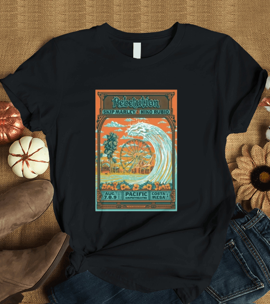 Rebelution Skip Marley Niko Rubio August 7 8 9 2026 Pacific Amphitheatre Costa Mesa T-Shirt