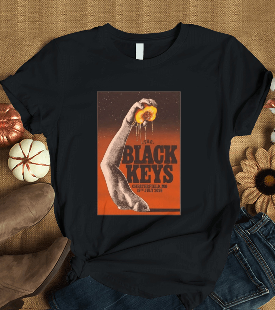 The Black Keys Chesterfield MO 19th July 2026 Hand Peach T-Shirt
