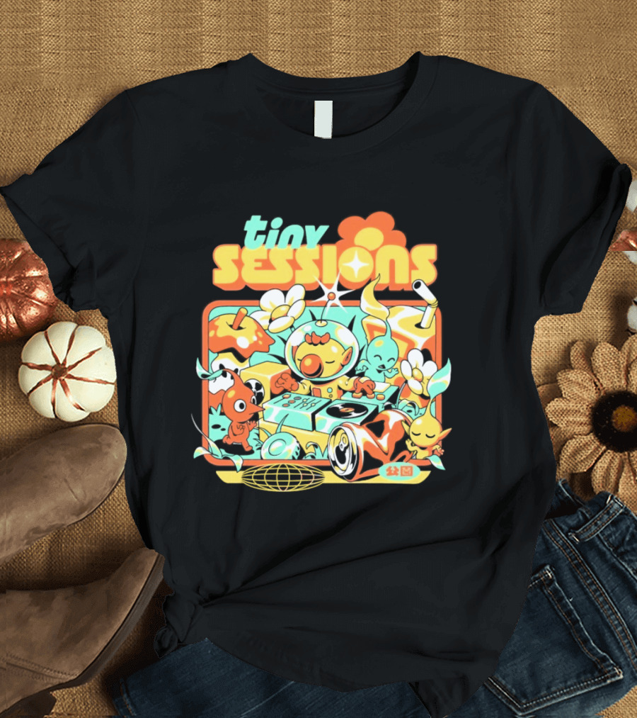 Tiny Sessions Robot DJ And Dancing Creatures T-Shirt