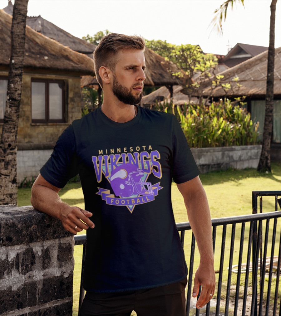 Minnesota Vikings Helmet Football T-Shirt